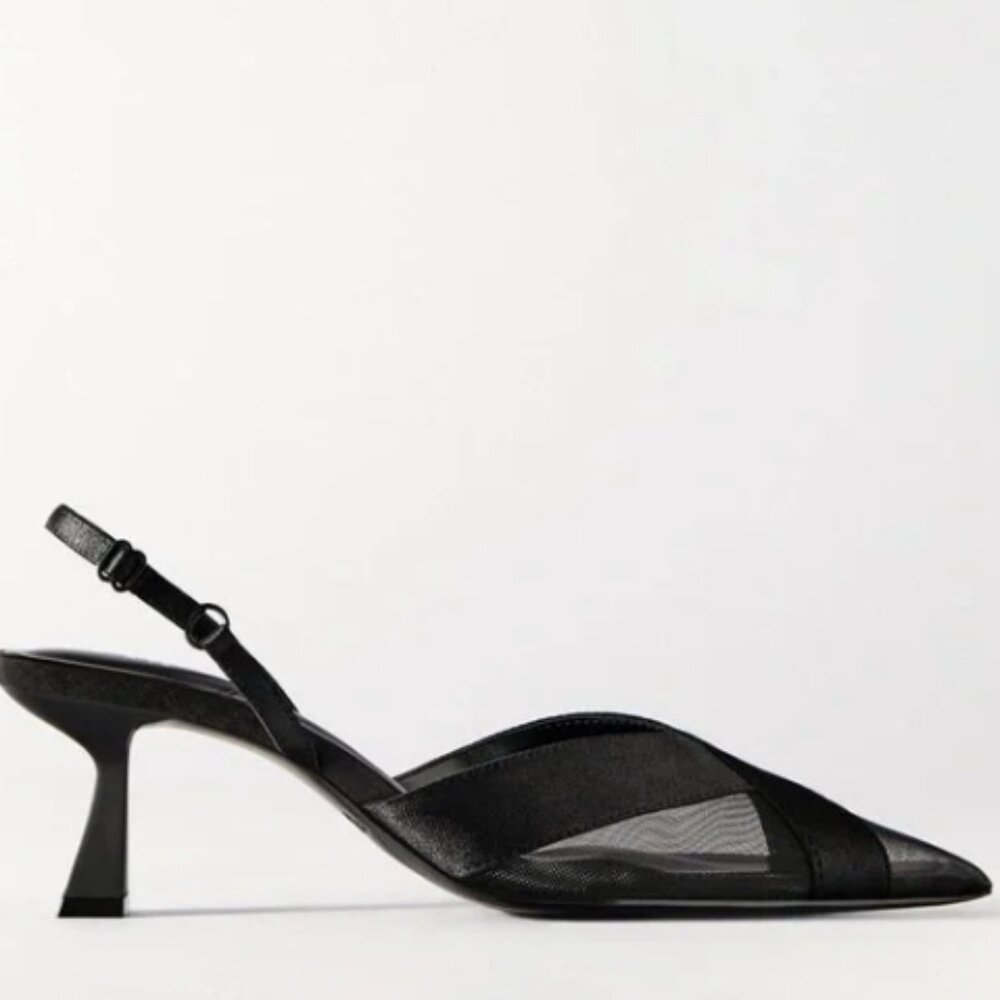 ZARA MESH SLINGBACK HEELS